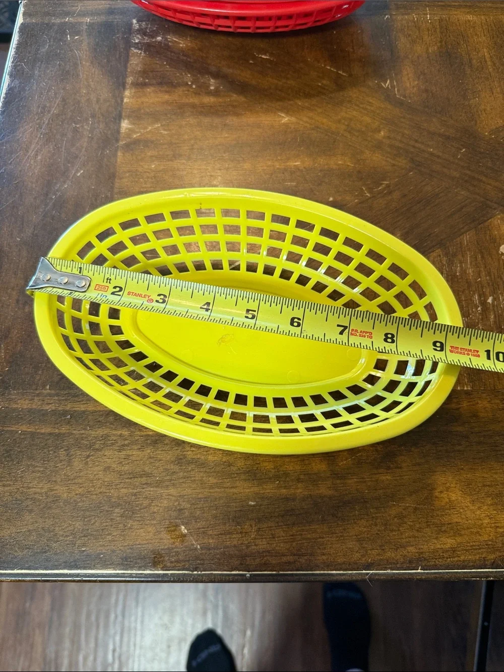 Red and Yellow Plastic Food Baskets - Set of 8 in good used condition